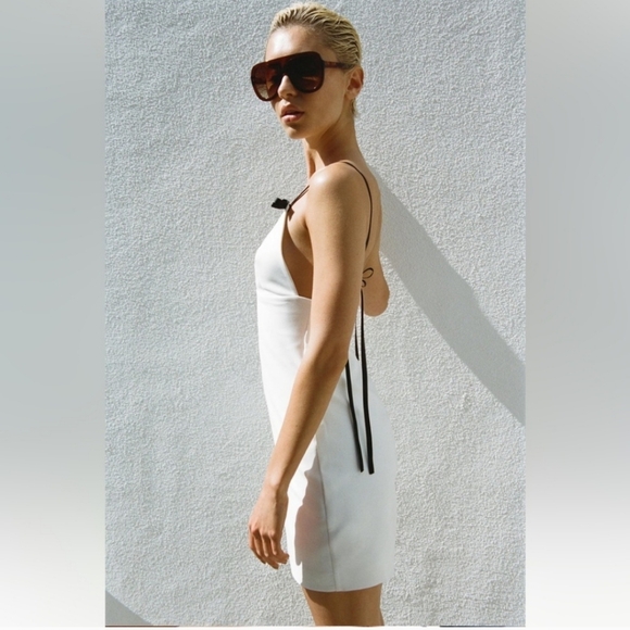 New ZARA Short Dress With Bows size S - Picture 14 of 16